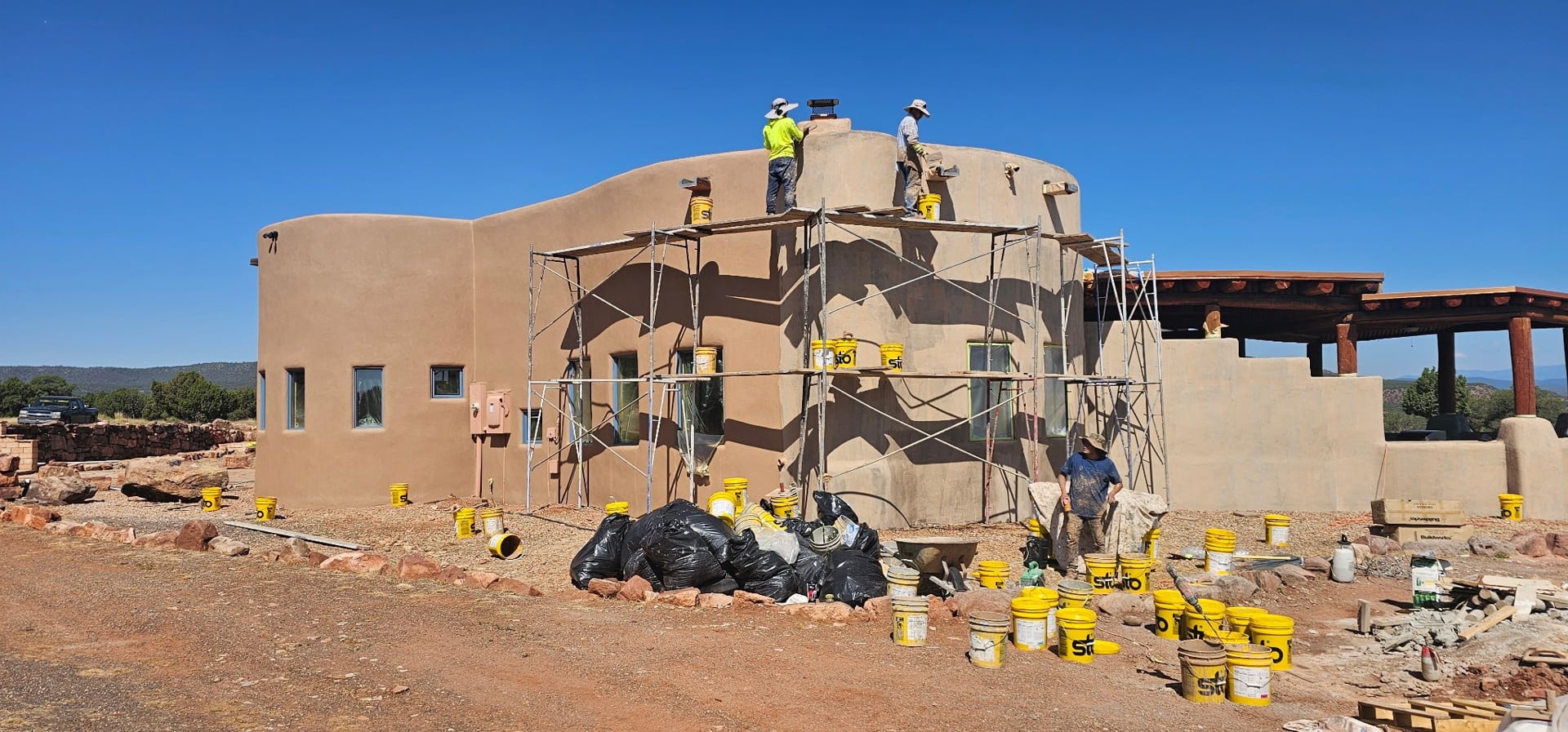 Stucco crew at work